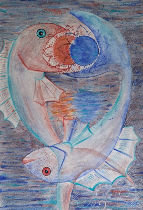 Solar eclipse 绘画, 39.4x27.6 in