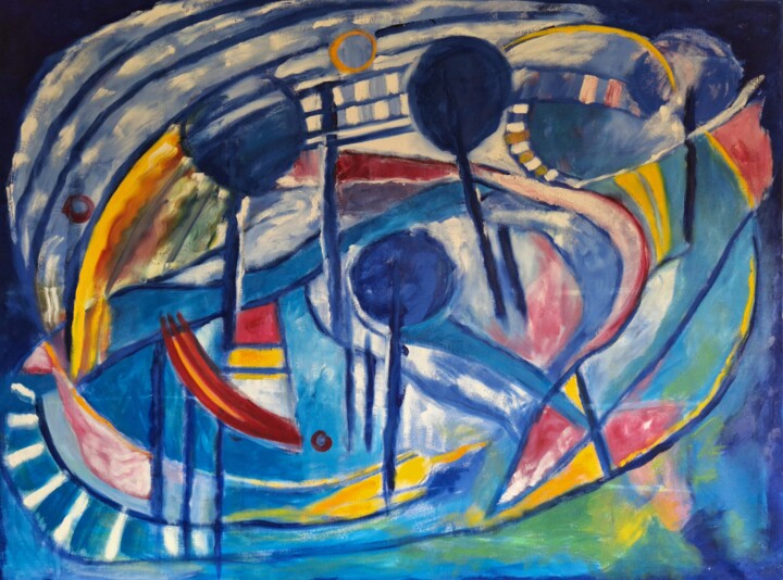 Playing landscape 绘画, 39.4x51.2 in