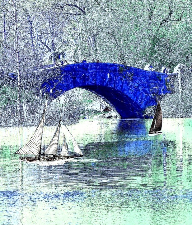 Bow Bridge Central Park Spring 1x5 摄影, 40x34.3 in