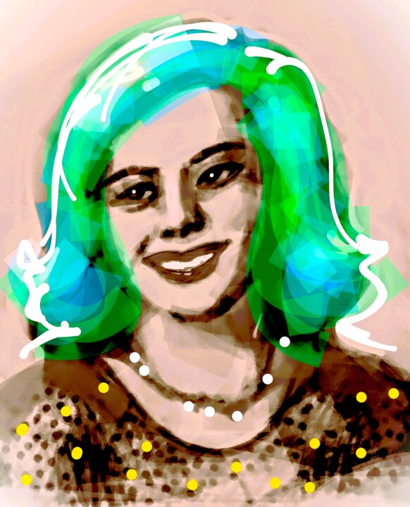 Arts numériques intitulée "Miss Avatar" par Corinne Courlet, Œuvre d'art originale, Peinture numérique