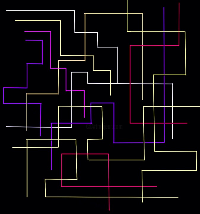 数字艺术 标题为“Zigzag Paths on the…” 由Ken Lerner, 原创艺术品, 2D数字工作