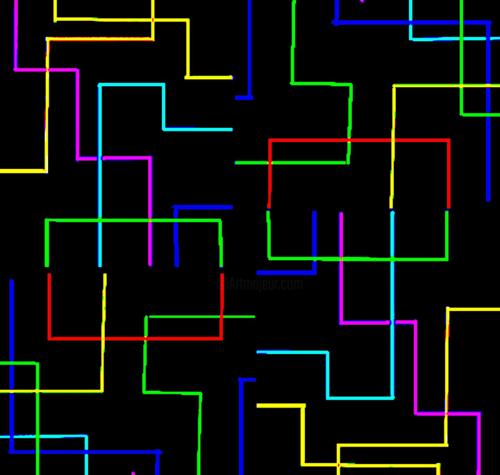 Digital Arts titled "Zigzag Paths on the…" by Ken Lerner, Original Artwork, 2D Digital Work