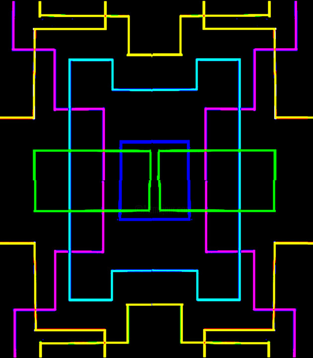 Digitale Kunst getiteld "Zigzag Paths on the…" door Ken Lerner, Origineel Kunstwerk, 2D Digital Work