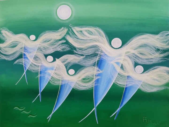 Corona Seelen im Morgenwind Malarstwo, 19,7x25,6 in