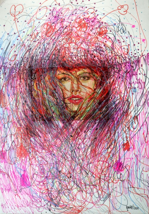 Fantasy with Flowers 239 Schilderij, 23,2x16,5 in