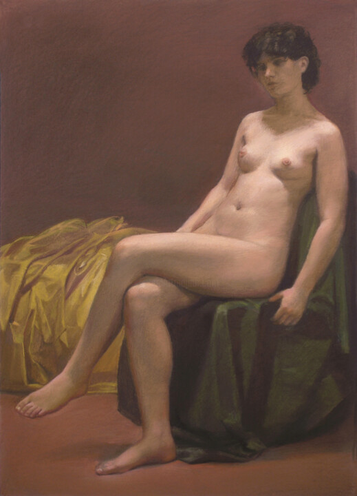 Сидящая 绘画, 27.6x19.7 in
