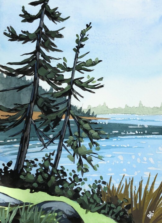 Au bord du lac Pittura, 7,9x5,9 in
