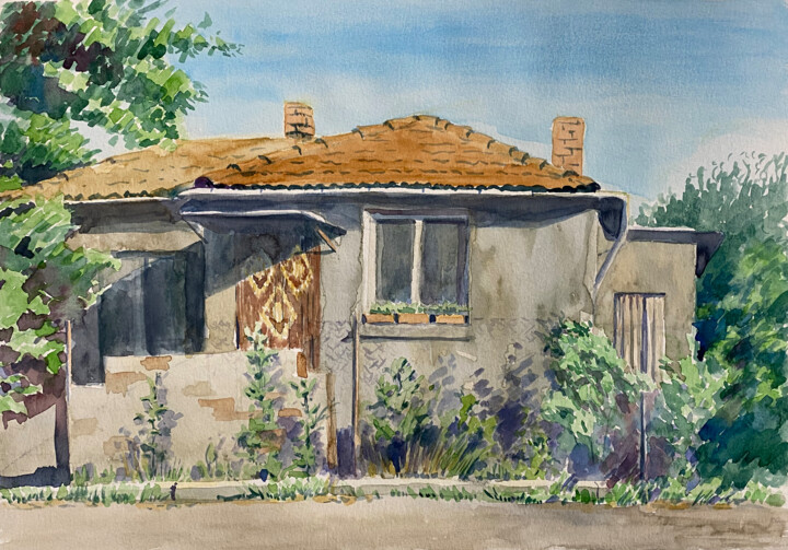 An old house with a red tiled roof #3 Tablo, 10,1x14,5 in
