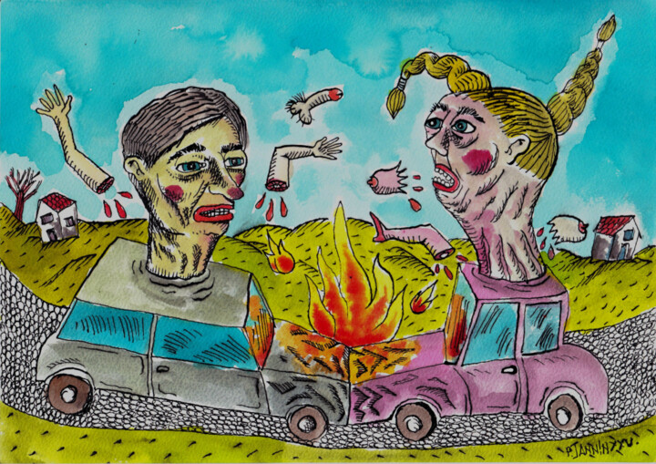 Une funeste rencontre 图画, 8.3x11.7 in