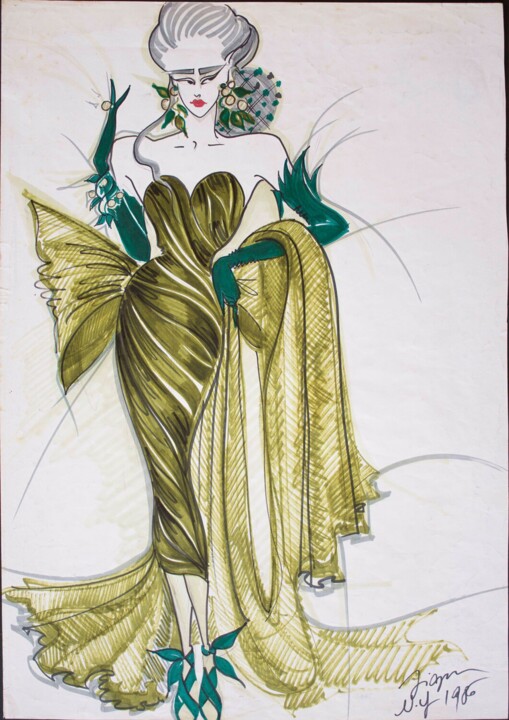 Hollywood dress 图画, 23.6x16.5 in