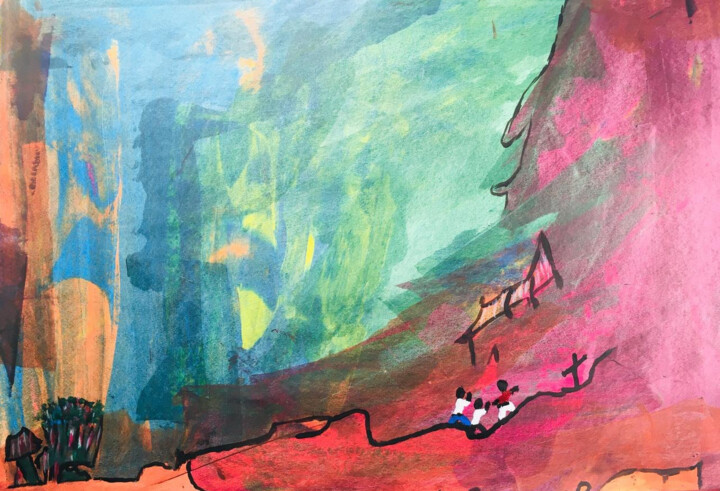 Painting titled "Celebration command…" by Aristide Ngotta, Original Artwork, Acrylic