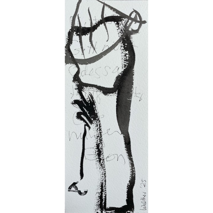Heiliger Elon Bitte Für Uns / Saint Elon Pray For Us (I) 绘画, 9.8x3.9 in