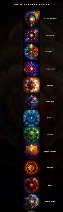 All Chakras available 数字艺术, 70.9x9.8 in