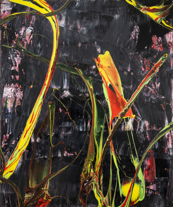 Schilderij getiteld "Laut im Leise (Loud…" door Björn Wiedemann, Origineel Kunstwerk, Acryl Gemonteerd op Frame voor houten…