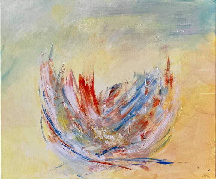 Peinture intitulée "Lotusblume des Lich…" par Susanna Schorr, Œuvre d'art originale, Acrylique Monté sur Châssis en bois