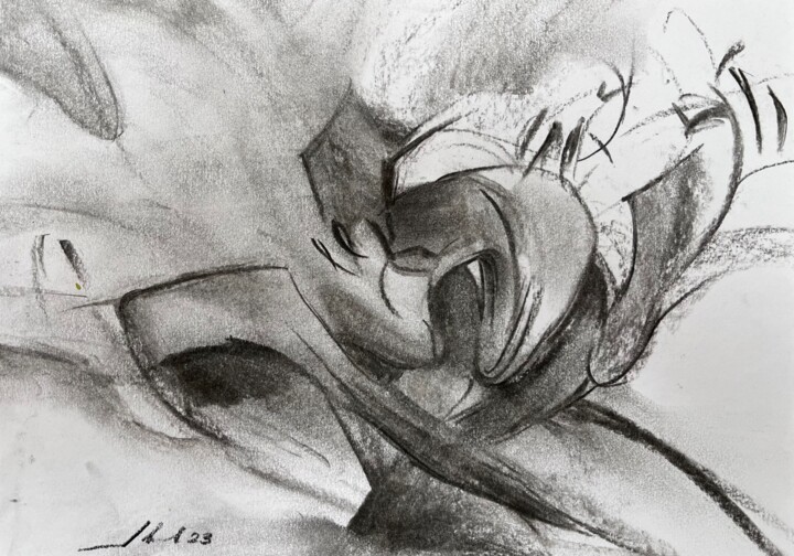 Zeichnungen mit dem Titel "Лилии" von Natalia Averianova, Original-Kunstwerk, Kohle