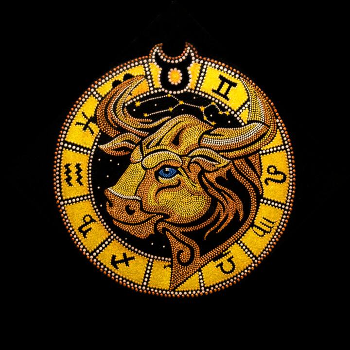 Zodiac sign Taurus Art of constellations 绘画, 11.8x11.8 in
