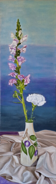 Ascension of the carnation and snap dragon 绘画, 39.4x11.8 in