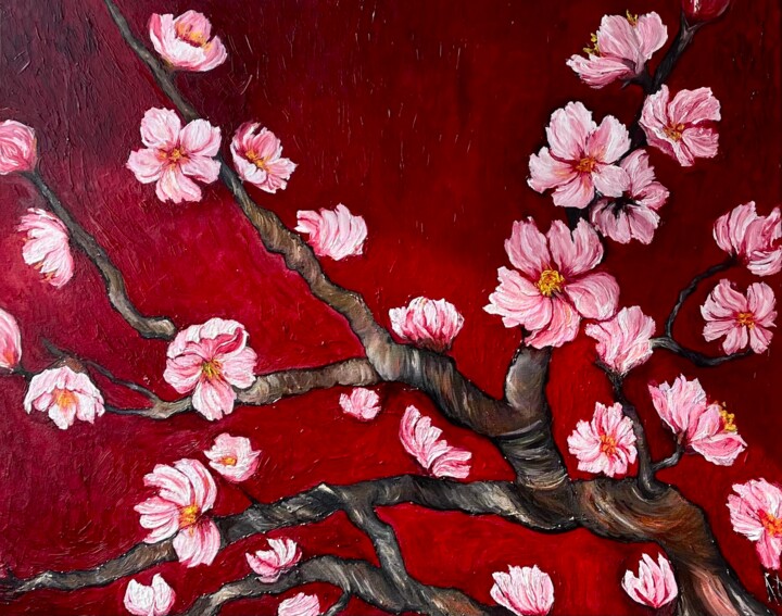 Blooming Cherry Branches 绘画, 31.5x39.4 in