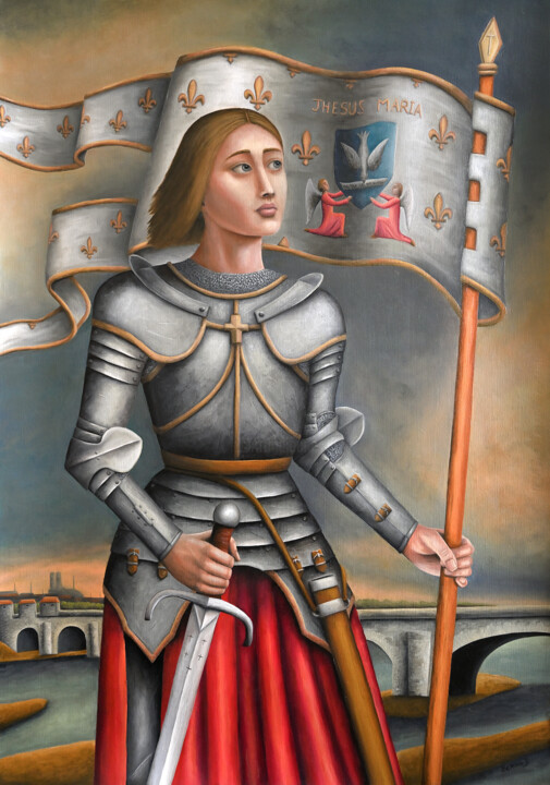Pintura titulada "Jeanne d'Arc" por Bettina Dupont, Obra de arte original, Oleo