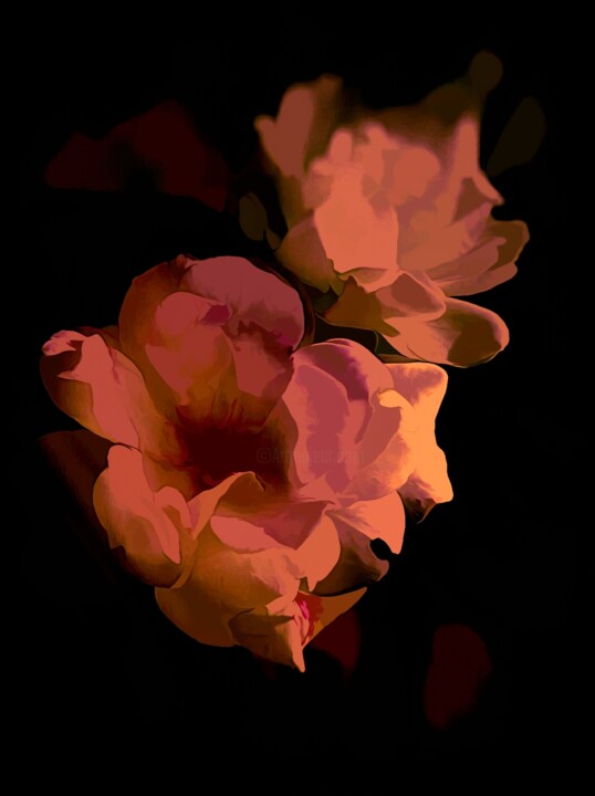 Photography titled "Wild Roses" by Dave English, Original Artwork, Manipulated Photography
