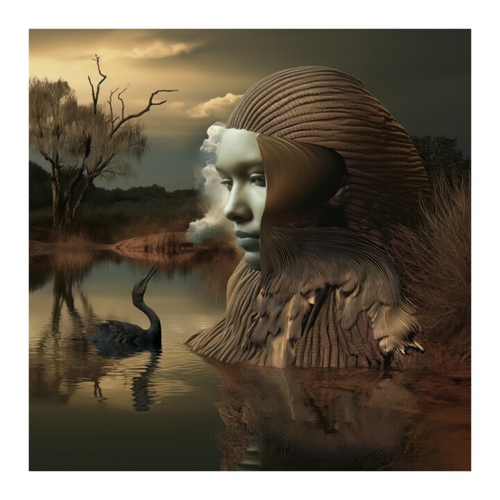 Symbiotic Visions 044 - Vestiges of the Wetlands 数字艺术, 24x24 in