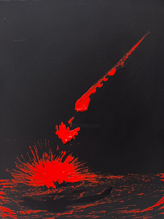 Painting titled "In the End" by Maksim Gorshkov, Original Artwork, Acrylic Mounted on Wood Stretcher frame