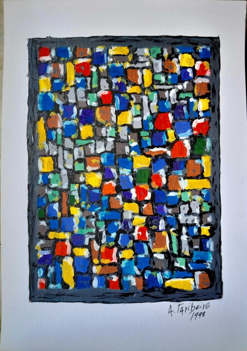 Pintura intitulada "Stones" por A. Taribeiro, Obras de arte originais, Acrílico
