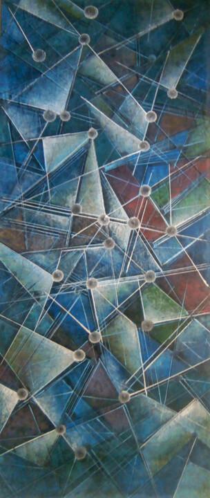 Abstrato cubista-MAR-25 绘画, 55.1x23.6 in