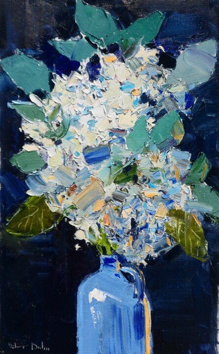 " Hydrangea" Painting, 19.7x11.8 in