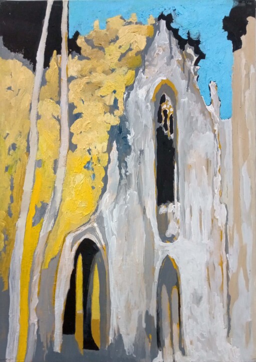 Romantische Klosterruine 绘画, 27.6x19.7 in