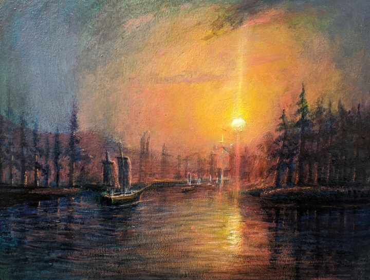 Через пролив Peinture, 15,8x19,7 in