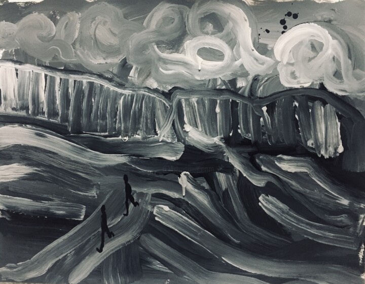 walk in progress/deux/le pays 8 Painting, 19.7x25.6 in