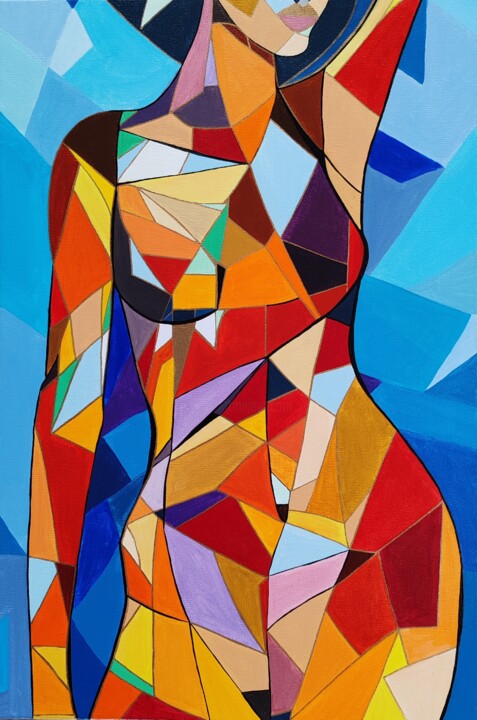 Harmony and the tviumph of the feminine principle 绘画, 23.6x15.8 in