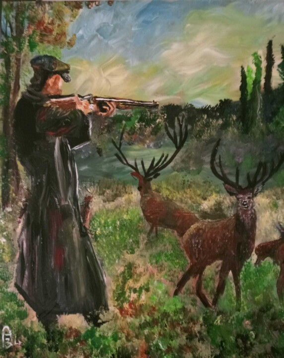 Peinture intitulée "Le chasseur" par Audran, Œuvre d'art originale, Acrylique