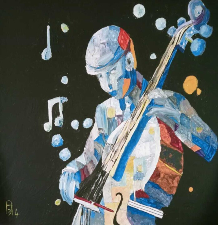 Peinture intitulée "Le musicien" par Audran, Œuvre d'art originale, Acrylique
