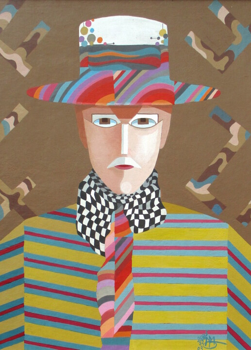 "Art Agent Botsiun" 绘画, 15.8x11.8 in
