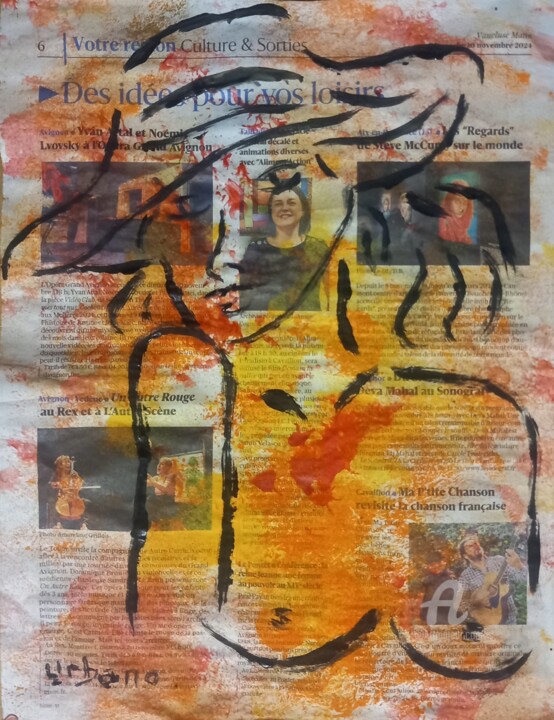 L' espagnole au chapeau Tablo, 12,2x9,8 in