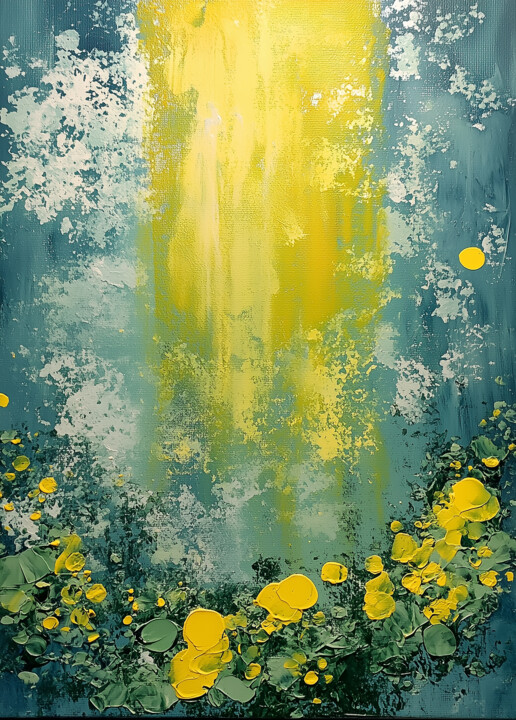 Painting titled "Awakened Light – Ab…" by Tatiana Taner, Original Artwork, Digital Painting