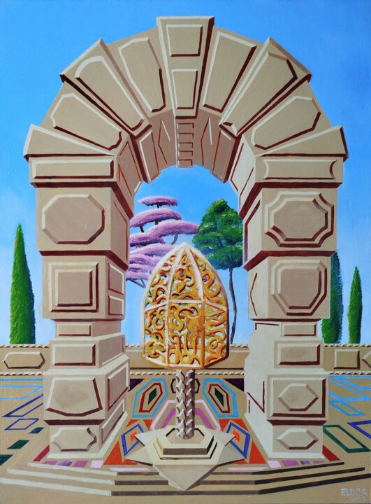 La cage aux souvenirs , peinture originale signé 绘画, 31.5x23.6 in