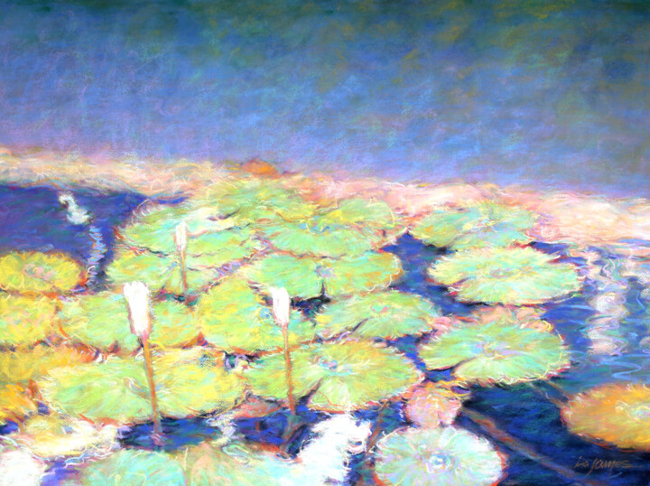 "Lily Pads on the Pond" Resim, 24,5x33 in