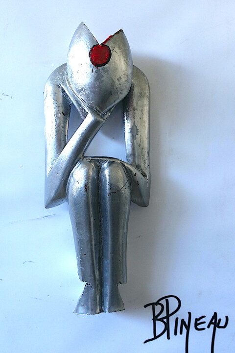 N014H41 Ouverture 1 Penseur assis 雕塑, 11.8x3.2 in