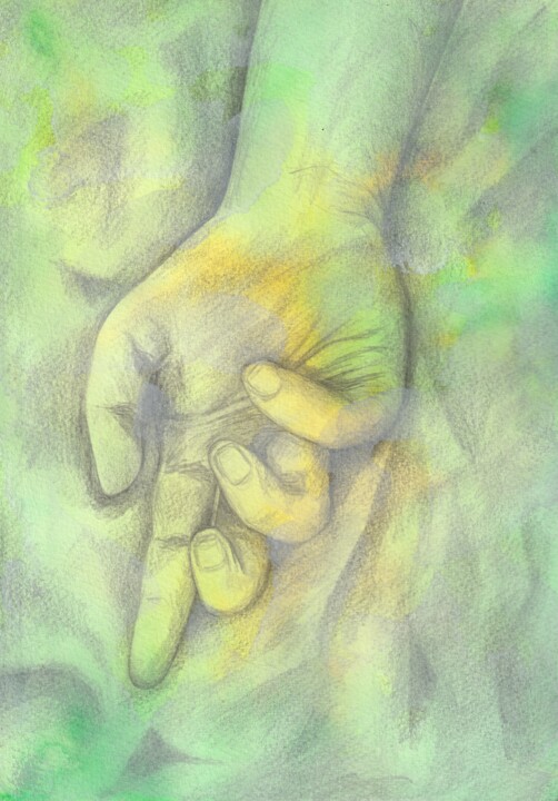图画 标题为“Clouds 13” 由Elsa Marshall-Rothstein, 原创艺术品, 铅笔