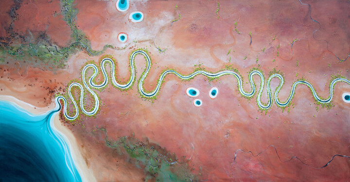 Painting titled "The Endless Flow Of…" by Harnish Surendra Patel, Original Artwork, Acrylic Mounted on Wood Stretcher frame