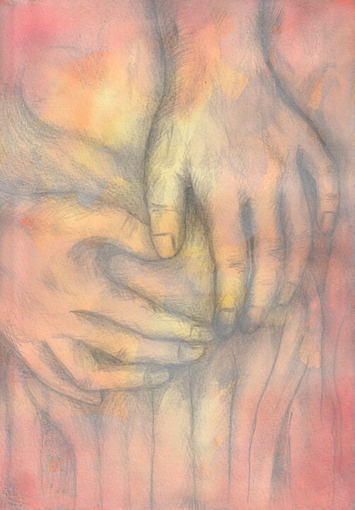 Dessin intitulée "Clouds 14" par Elsa Marshall-Rothstein, Œuvre d'art originale, Aquarelle
