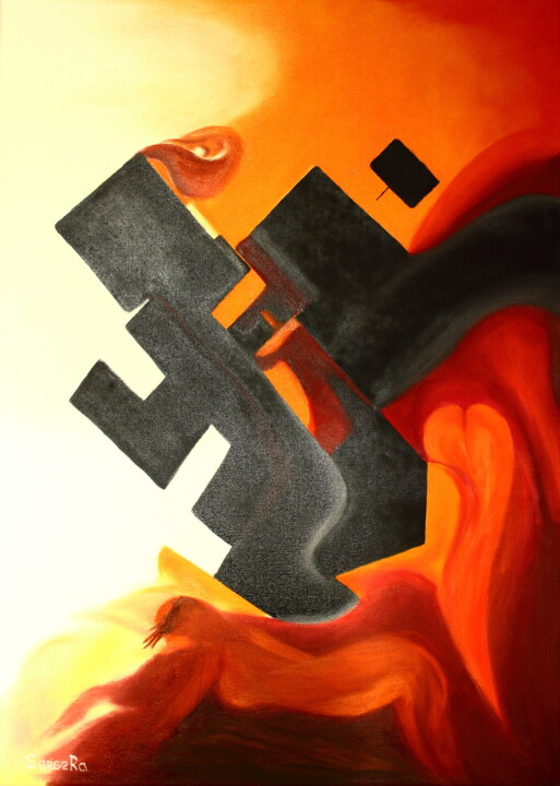 Painting titled "Humiliation of Free…" by Serge Ra, Original Artwork, Oil