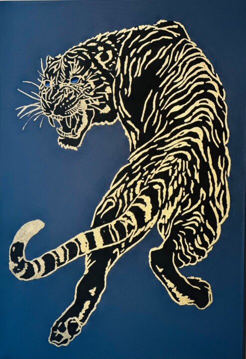 Golden Fury 绘画, 39.4x27.6 in