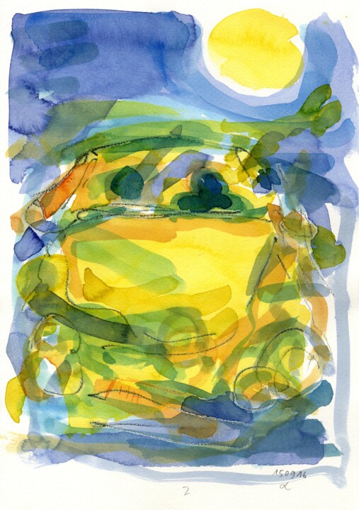Auto/Selbster (150916.2) 绘画, 13.4x9.5 in