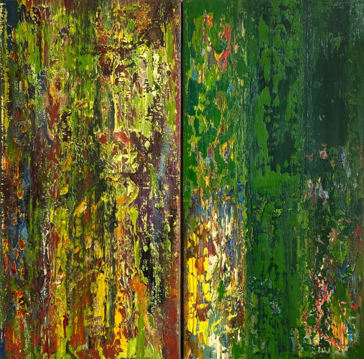 Warmth of Wood. Diptych. Tablo, 35,4x35,4 in