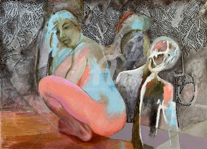 Peinture intitulée "Myślę, że" par Anna Lupa-Suchy, Œuvre d'art originale, Huile